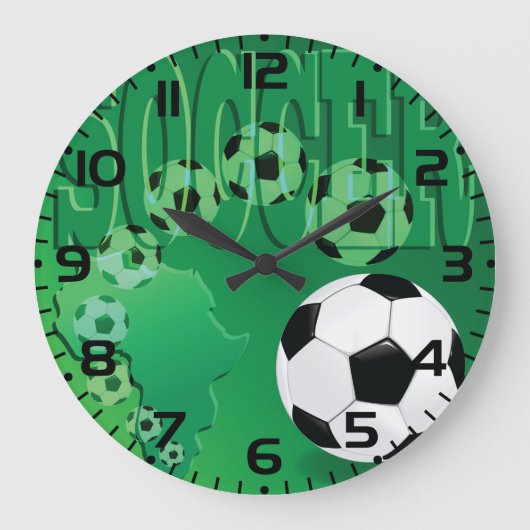 Soccer Africa Bold Green Football Grote Klok (Voorkant)