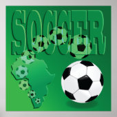 Soccer Africa Bold Green Football Poster (Voorkant)