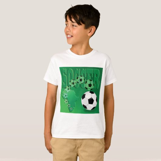 Soccer Africa Bold Green Football T-shirt (Voorkant volledig)
