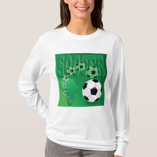 Soccer Africa Bold Green Football T-shirt (Voorkant)