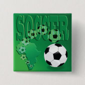Soccer Africa Bold Green Football Vierkante Button 5,1 Cm (Voorkant)