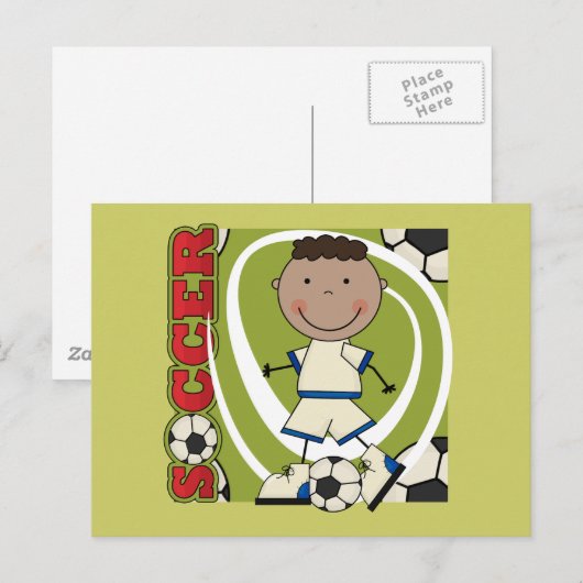SOCCER - Afrikaanse American Boy TShirts en Gifts Briefkaart (Voorkant / Achterkant)