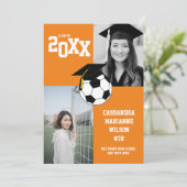 Soccer Afstuderen Sports Oranje Aankondiging (Staand voorkant)