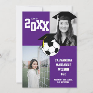 Soccer Afstuderen Sports Paars White Announding Kaart