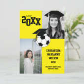 Soccer Afstuderen Sports Yellow Notice Kaart (Staand voorkant)