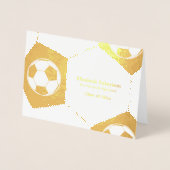 Soccer athlete graduation party gold folie kaarten (Voorkant)