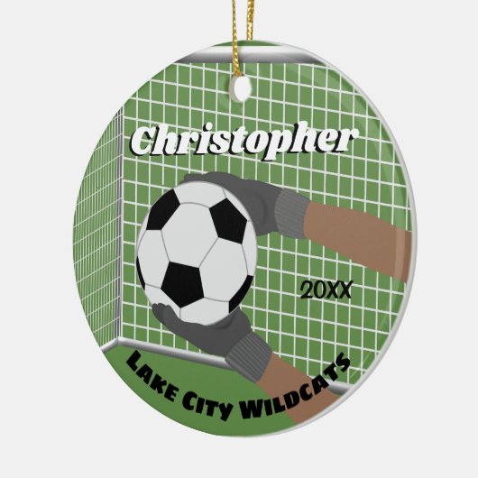 Soccer Athlete Keramisch Ornament (Links)
