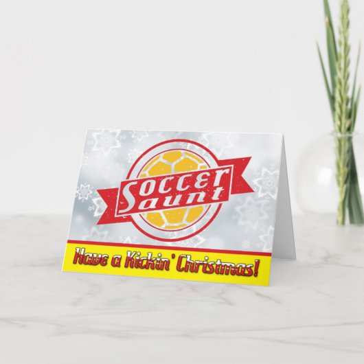Soccer Aunt Kerstmis Feestdagen Kaart (Voorkant)