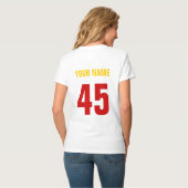 Soccer Aunt Name & Number Back Print T-Shirt (Achterkant volledig)
