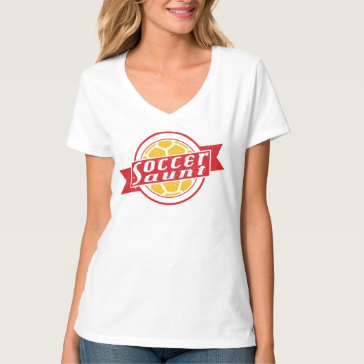Soccer Aunt Name & Number Back Print T-Shirt (Voorkant)