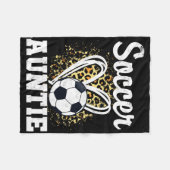 Soccer Auntie Leopard Heart  Fleece Deken (Voorkant (Horizontaal))