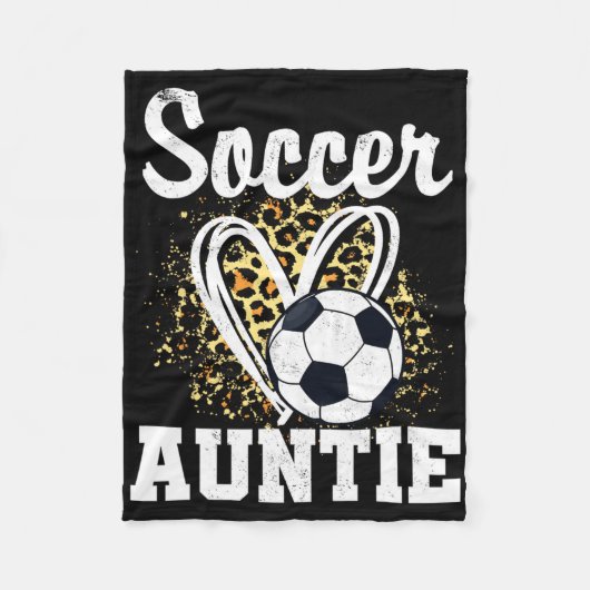 Soccer Auntie Leopard Heart  Fleece Deken (Voorkant)