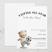 Soccer Baby Shower Invitation | A Little All-Star Kaart (Voorkant / Achterkant)