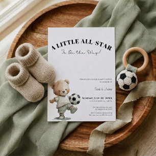 Soccer Baby Shower Invitation   A Little All-Star Kaart
