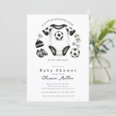 Soccer Baby Shower Invitation Kaart (Staand voorkant)
