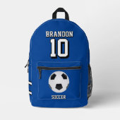 soccer backpacks blue personalized player gol bedrukte rugzak (Voorkant)
