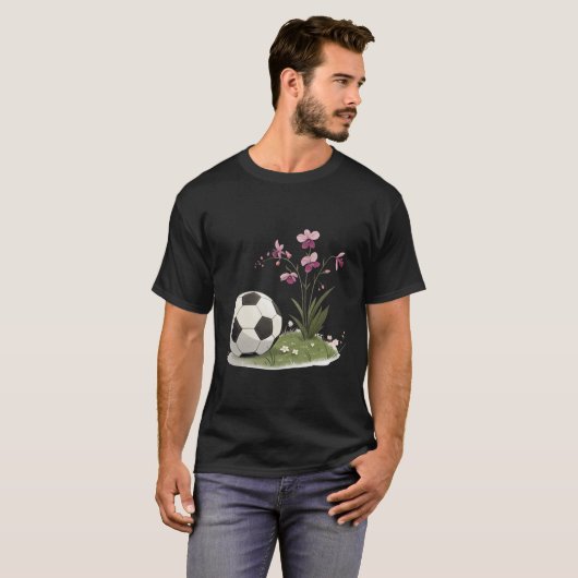 Soccer Ball and Orchidaceae T-shirt (Voorkant volledig)