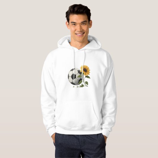 Soccer ball and sunflower hoodie (Voorkant volledig)