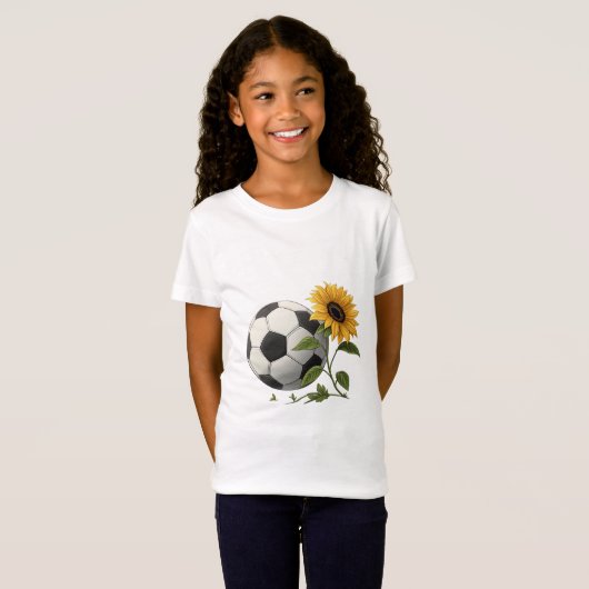 Soccer ball and sunflower t-shirt (Voorkant volledig)