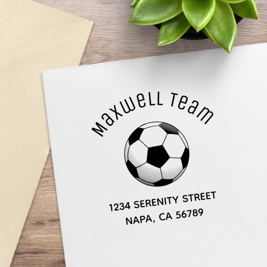 Soccer Ball Arch Family Address Rubberstempel