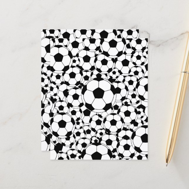 Soccer Ball Background Scrapbook Paper Football (Voorkant / Achterkant in situ)