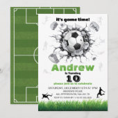 Soccer Ball Birthday Party Kaart (Voorkant / Achterkant)