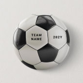 Soccer Ball Button Pin | Custom Team Name Buttons (Voorkant)