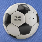 Soccer Ball Button Pin | Custom Team Name Buttons