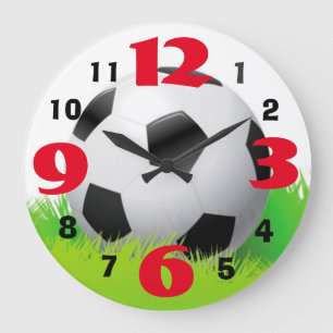Soccer Ball Clock with Large Numbers Grote Klok