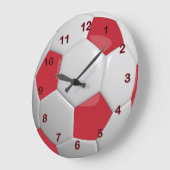 Soccer Ball | Dark Red Grote Klok (Hoek)