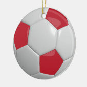 Soccer Ball | Dark Red Keramisch Ornament (Links)