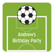 Soccer Ball & Field Birthday Party Stickers