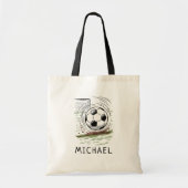 Soccer Ball Football Add Your Name Personalized Tote Bag (Voorkant)