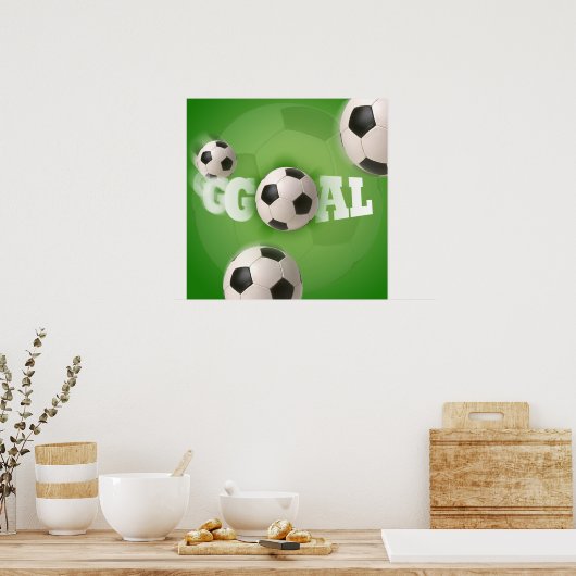 Soccer Ball Football Goal - Poster (Keuken)