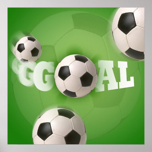Soccer Ball Football Goal - Poster (Voorkant)