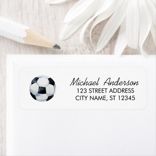 Soccer Ball Football Return Address label  (Insitu)