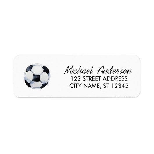 Soccer Ball Football Return Address label  (Voorkant)