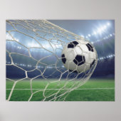 Soccer Ball Goal Net Stadium Lights Poster (Voorkant)