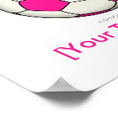 Soccer Ball in Pink Poster (Hoek)