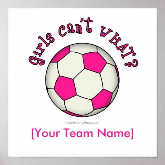 Soccer Ball in Pink Poster (Voorkant)
