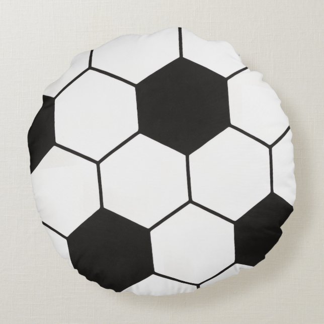 Soccer Ball Inspired Pattern Geometric Print  Rond Kussen (Achterkant)