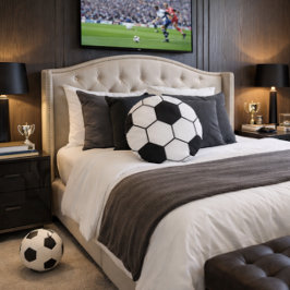 Soccer Ball Inspired Pattern Geometric Print  Rond Kussen