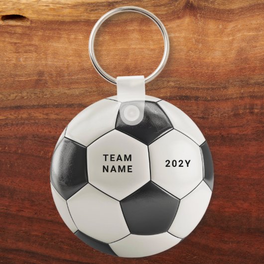 Soccer Ball Keychain | Personalized Team Name Year (Achterkant)