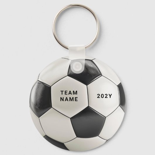 Soccer Ball Keychain | Personalized Team Name Year (Achterkant)