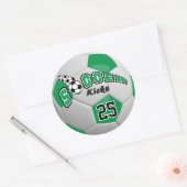 Soccer Ball Kicks |  Green Ronde Sticker (Envelop)