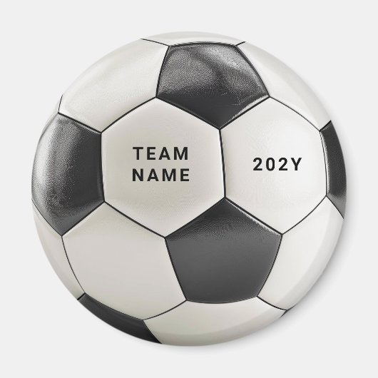 Soccer Ball Magnet | Personalized Team Name Year (Voorkant)