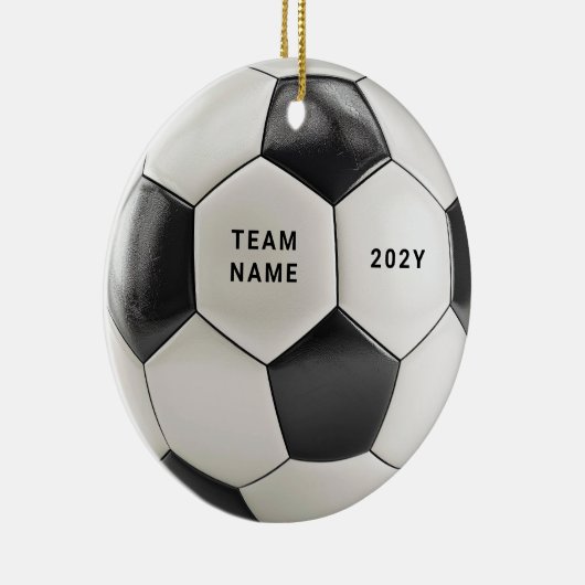 Soccer Ball Ornament | Personalized Team Name Year (Rechts)