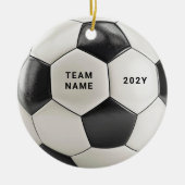Soccer Ball Ornament | Personalized Team Name Year (Voorkant)