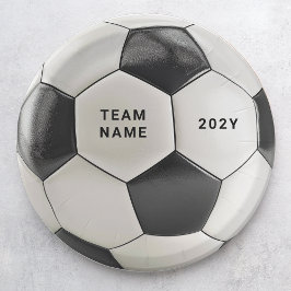 Soccer Ball Paper Plate | Team Name Party Plates Papieren Bordje