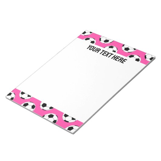 Soccer Ball Pattern Pink Notitieblok (Schuin)